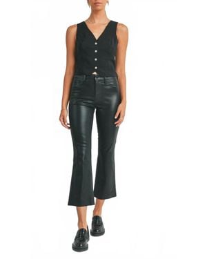 Just Black Denim Cropped Kick Flare Coated Jeans - Black