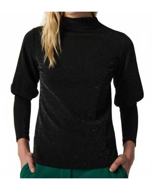 Joseph Ribkoff Mock Neck Long Sleeve Top - Black