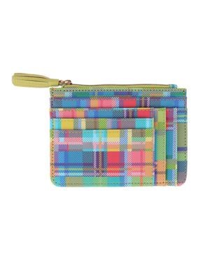 Buxton Madras Vegan Leather Slot Coin Case - Blue