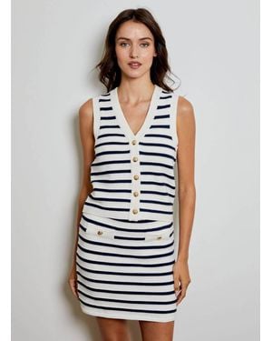 Design History Welt Pocket Stripe Shirt - Blue
