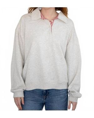 Things Between Vivi Cotton Collared Sweatshirt - Gray