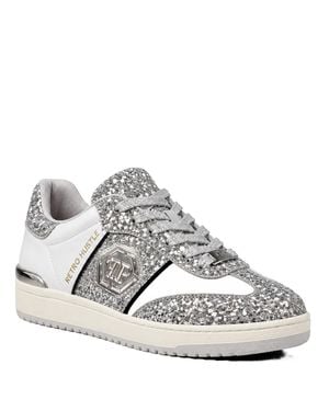 Philipp Plein Sneakers Retro Hustle Mix Glitter - White