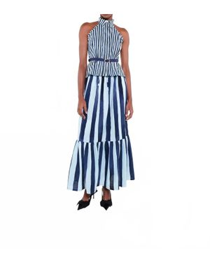 The Lulo Project The Crustacean Maxi Skirt - Blue