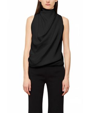 Brandon Maxwell Lina Cowl Neck Top - Black