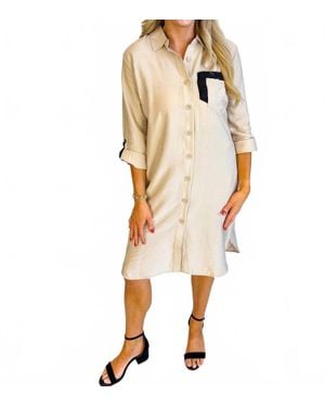 Dolcezza Dani Midi Shirt Dress - Natural