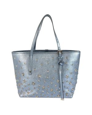 Jimmy Choo Sashastar Studs Leather Tote Bag - Blue
