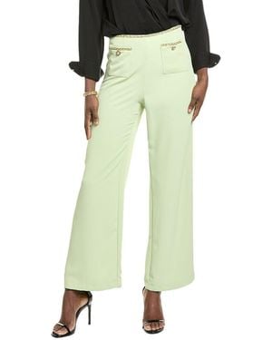 Gracia Chain Trim Wide Leg Pant - Green
