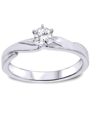 Pompeii3 1/4Ct Diamond Engagement Wedding Ring Set 10K Size Selectable - Metallic