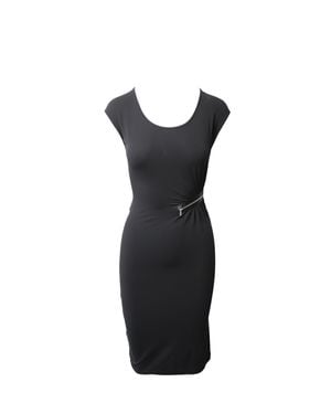 Michael Kors Asymmetrical Zip Cocktail Dress - Black