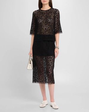 Maria McManus Lace T Shirt Dress - Black
