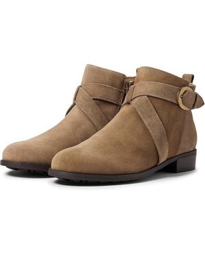 Walking Cradles Kellen Boots Taupe Suede Ankle Zip Bootie Khd456 - Brown