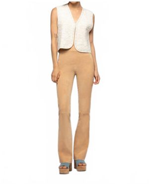 Max & Moi Beyina Flare Suede Pants - White