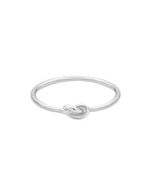 Adornia Fine 925 Sterling Dainty Knot Ring - White