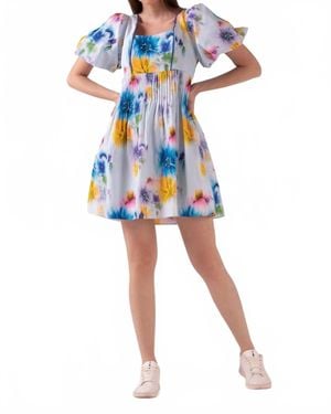 CELINA MOON Jane Mini Dress - Blue