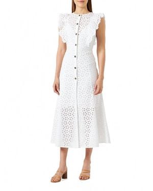 Pinko Eyelet Maxi Dress - White