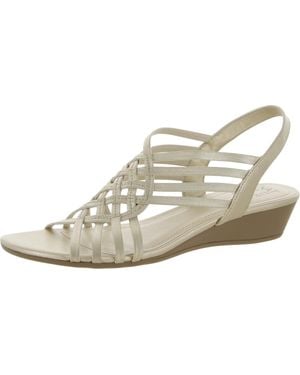 Naturalizer Remix Comfort Insole Faux Leather Wedge Sandals - Metallic