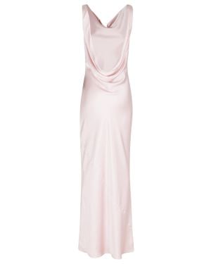 Norma Kamali Draped Back Gown With Cowl Neckline - Pink