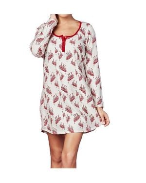 Bedhead PJs Pajamas French Dancers Stretch L-S Henley Nightshirt - Pink