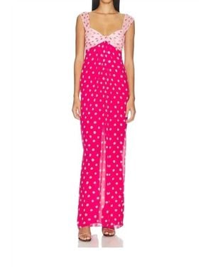 Saloni Chani Long Dress - Pink