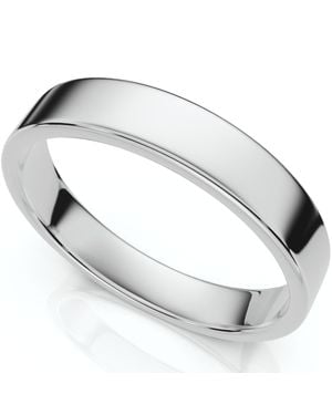 Pompeii3 4Mm Flat High Polished Wedding Band 950 Platinum Size Selectable - Metallic