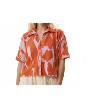 FRNCH The Water Lily Short Sleeve Shirt - Red