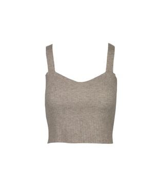 Lucy Paris Fulton Knit Tank Top - Gray