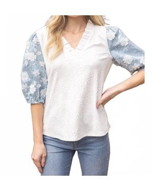 Voya Jade Textured Top - Gray