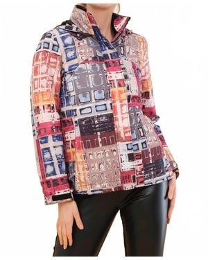 Dolcezza Marcus Akerman Print Removable Lining Hooded Coat - Red