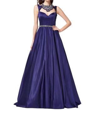 Angela & Alison Rhinestone Prom Dress - Blue
