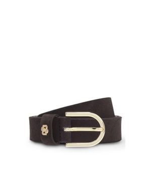 BOSS Suede Belt With Double B Monogram - Black