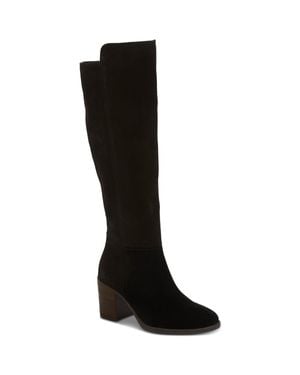Lucky Brand Bonnay Extra Wide Calf Suede Knee-High Boots - Black