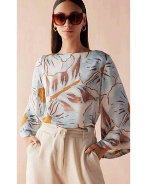 Omika Peyton Bell Sleeve Blouse - Brown