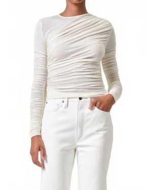 Agolde Tania Twist Long Sleeve Top - White