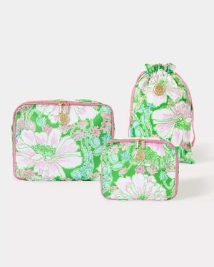Lilly Pulitzer Packing Cube Set & Shoe Bag - Green