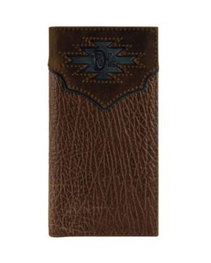 Red Dirt Hat Co. Genuine Leather Yoke Inlay Rodeo Wallet - Brown