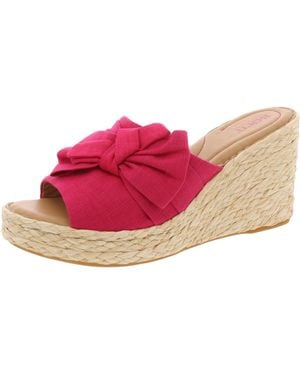 Born Adalia Bow Nylon Wedge Sandals - Pink