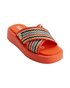 KARL LAGERFELD Ophelia Woven Slip-On Platform Sandals Opheliawoven-Orng - Red