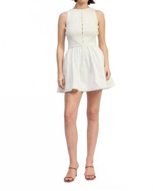 En Saison Candance Mixed Media Mini Dress - White