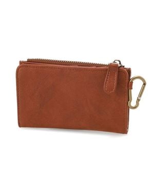 Joy Susan Bobbie Bifold Wallet W/ Carabiner - Brown