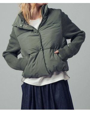 Urban Daizy Light Puffer Zipper Jacket - Gray