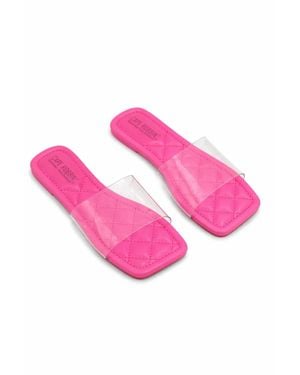 Cape Robbin Keko Flat Clear Band Sandal - Pink