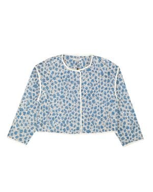 Opening Ceremony Leopard Printed Quilted Jacket - Blue