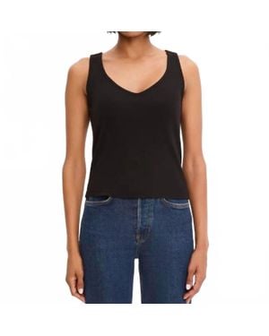 Michael Stars Sloan 1X1 Cotton Tank - Black