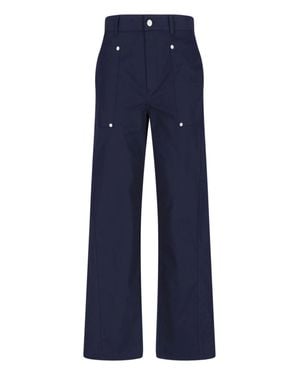 Paloma Wool Cropped Wide-Leg Rivet Pants - Blue