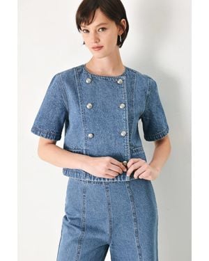 TRUEDAMES City Armor Denim Jacket - Blue