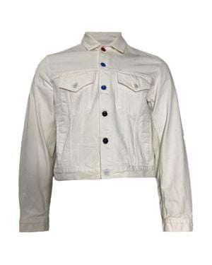 Off-White c/o Virgil Abloh Cropped Button Jacket - Gray