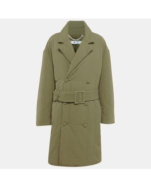 Off-White c/o Virgil Abloh Synthetic Double Breasted Trench Coat - Green