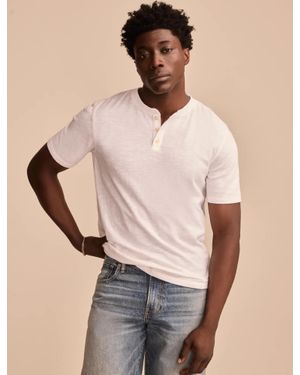 Lucky Brand Linen Short Sleeve Henley - Natural