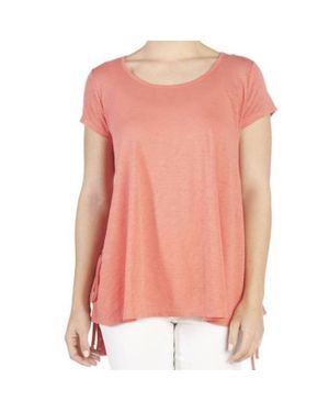 Coco + Carmen Lace Up Side Tee - Pink