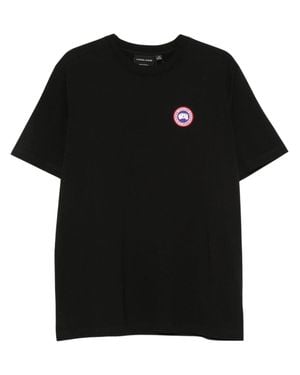Canada Goose Ocra Logo-Patch Cotton T-Shirt - Black